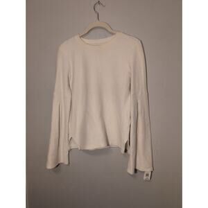 Madewell | Cream Ribbed Bell Sleeve Sweater | XS